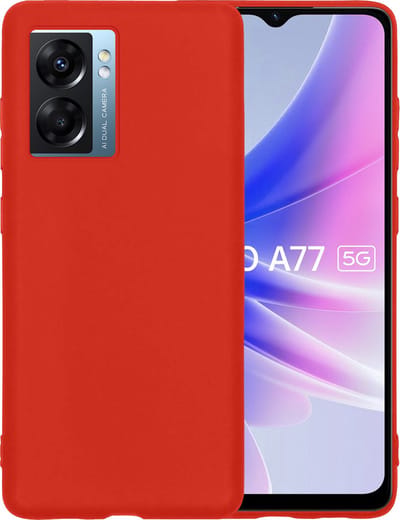 Hoesje - Geschikt voor OPPO A77 - Sterk & Shockproof - Siliconen Case - Hoes Cover - Telefoonhoes - Rood