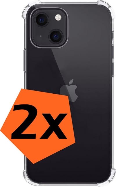 Hoes - 2 Stuks - Geschikt voor Apple iPhone 13 - Sterk & Shockproof - Siliconen Case - Back Cover - Telefoon Hoesje Shock Proof - Transparant