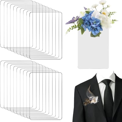 20 Stuks Plastic Bolonniere Houder - Transparante Tas voor Bloemhouders bij Bruiloft Ceremonie (Zonder Lapen Speld, Voor Bruidegom en Groomsmen)