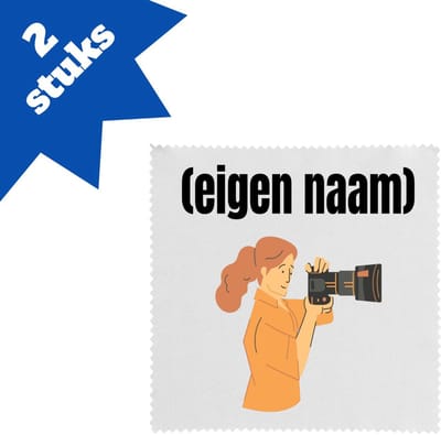 Akyol - fotograaf vrouw met eigen naam brillendoekjes - Fotograaf - fotografen - leuk cadeau voor iemand die houd van foto's maken - cadeau - kado - 17,8 bij 17,8 cm - 2 stuks