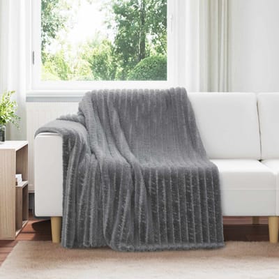 vidaXL - plaid - Donkergrijs - 200 - x - 150 - cm - 0.8 - kg - Fleece