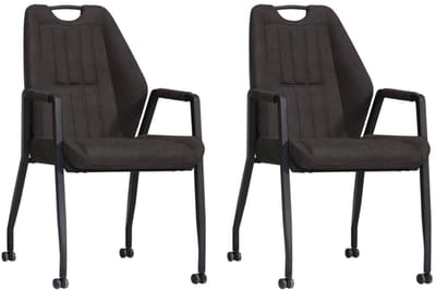 Stoel Axa met wielen - Antraciet - set van 2 stuks