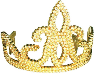 Goudkleurige strass tiara voor kinderen - Verkleedattribuut