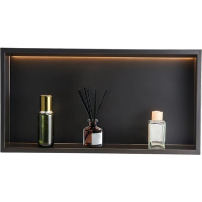 Niche de douche 33,0x63,5x10,2 cm Étagère encastrée avec bande LED Acier inoxydable