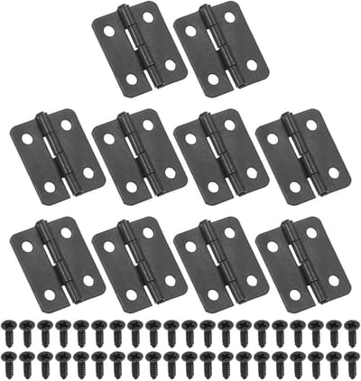 Dailygoods - PATIKIL Kleine stompe scharnieren 3/4 inch, 10 stuks mini-juwelendoosscharnier met schroef voor sieraden, houten dozen, kast, ladedeuren, poort, zwart