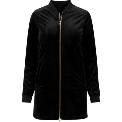 Urban Classics - Long Velvet Jacket - S - Zwart