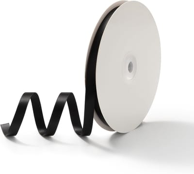 Decoratieve satijnen cadeauband van 10mm en 45m voor bruiloften, cadeauverpakking en knutselprojecten - zwart