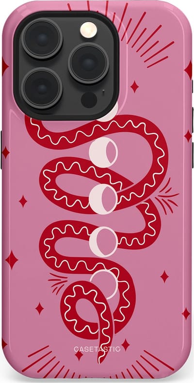 Casetastic Hoesje Geschikt voor Apple iPhone 15 Pro Magsafe - Stijlvolle Beschermende Duo-layer Case - Eclipseslang