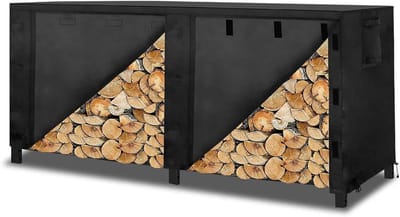 Brandhout Rekhoes - Hout Opslag Cover - Bescherming Buiten - Waterdichte Oxford Stof - 8 FT - Zwart