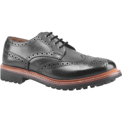 Cotswold Heren Quenington Commando Lace Up Dress Leather Shoe (Zwart)