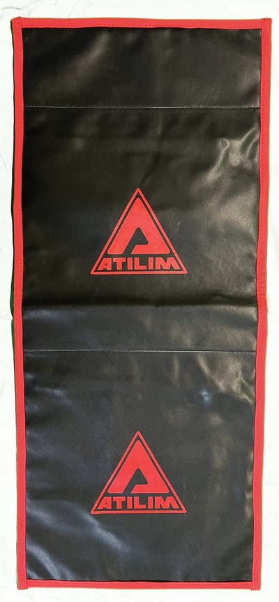 UNFILLED- ATILIM FightersGear Wing Chun/Wing Tsun Wall Bag/ Muurzak 2 Section - Bare Knuckle/Blote Knokkel-Red Framed Zwart-Artificial Leather Front