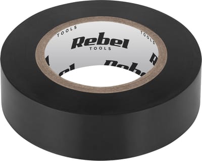 REBEL - Iisolatietape - isolerend plakband (0,13 mm x 19 mm x 10 yd) Zwart