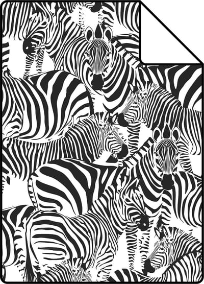 Proefstaal ESTAhome behang zebra's zwart wit - 26.5 x 21 cm - 139155-S
