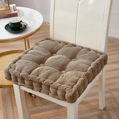 Katoenen Kussens - Stoelkussens Bankkussens - Comfortabel Zitten - Machinewasbaar 30°C - 45x45 cm - Koffiekleurig