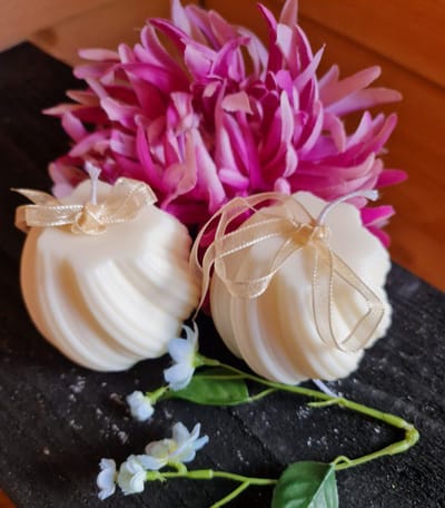 2 stuks Handgemaakte geurende soja kaarsen - bollige vorm - elegante geur - ecologische wax 2x170gr