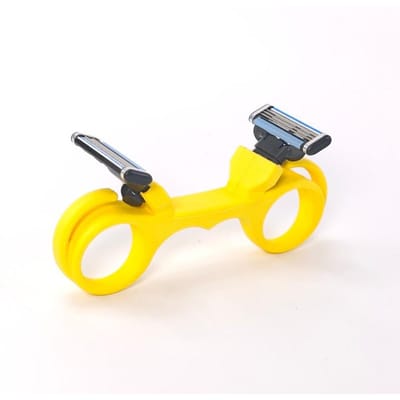 Snelle Kaalheid Tondeuse, Hoofdscheerapparaten voor Mannen, Dubbele Kop Snel, Handmatige Kaalhoofd Scheerapparaat voor Mannen, Handmatige Kaalheid Tondeuse voor Haarverwijdering yellow
