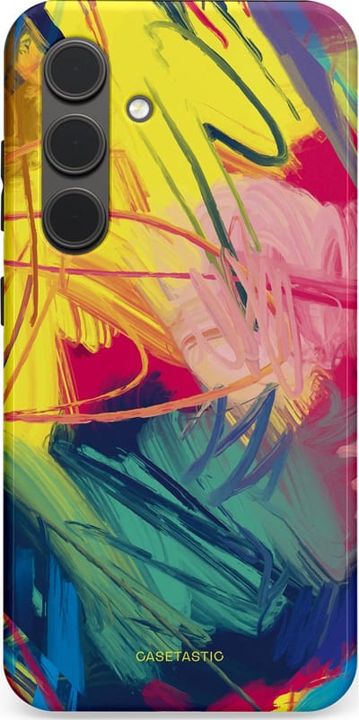 Casetastic Hoesje Geschikt voor Samsung S24 - Stijlvolle Beschermende Duo-layer Case - Kleurenstorm