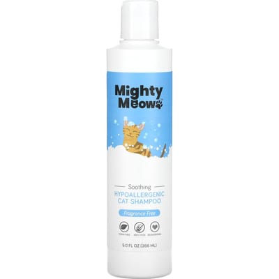 Mighty Mutt, Mighty Meow, Shampoo pour chat hypoallergénique, Sans parfum, 9 fl oz (266 ml) white