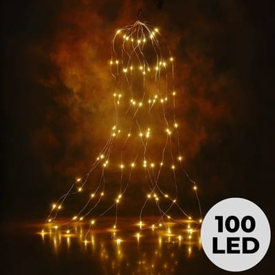 Lomera Kerstboomverlichting - Kerstverlichting - Kerstlampjes Cascadeverlichting - Vuurvliegjeseffect - Watervaleffect - Warm Wit LED - Kerstboomverlichting - Binnen en Buiten - 100 LED Lampjes - Ip44 - Kerstdecoratie