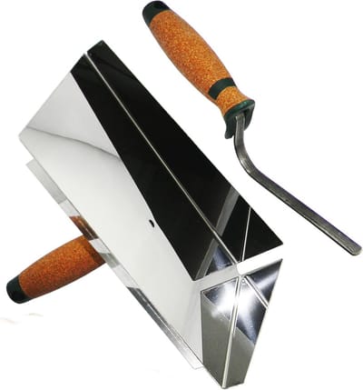 Voegplaat RVS 245 x 155 mm met Voegentroffel en Kurkgreep