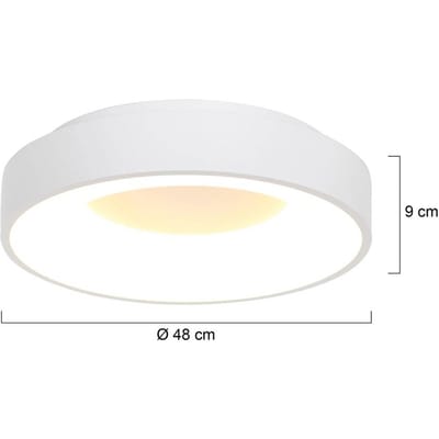 Plafonnier Ringlede 2563W Wit Ø48cm - Modern ontwerp van kunststof en metaal, perfect voor binnen van merk Steinhauer