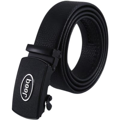 Ceinture Décontractée Logo Voiture Boucle Automatique Verte Marketing Terrain Résistante aux Rayures Résistante à l'Usure Ceinture en Cuir 105cm black