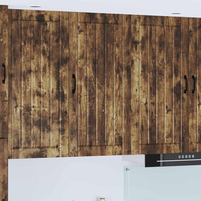 vidaXL - Wandkast - LUCCA - Gerookt - eiken - 50 - x - 31 - x - 100 - cm - Bewerkt - hout