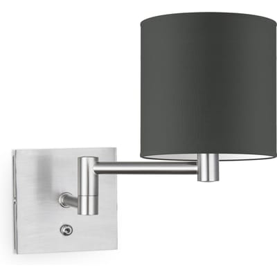 Moderne wandlamp Bling - antraciet - wandlamp Swing inclusief lampenkap 16/16/15cm - geschikt voor E27 LED lamp - Wandlamp geschikt voor woonkamer, slaapkamer, corridor
