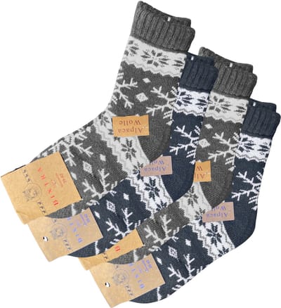 green-goose® Alpaca Damessokken - 4 Paar - Maat 39-42 - Verschillende Kleuren - 95% Alpaca Wol - Heerlijk Zacht - Uitstekende Kwaliteit - Lekker Warm en Rekbaar