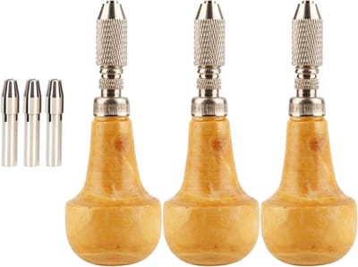 Pin Vise Set - Kleine Boren - Precisiewerk - Met Koperen Clip - 10 x 9 x 3 cm - Goud/Zilver