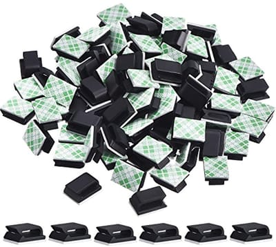 Golden crown - 100 Stuks Kabelclips - Zelfklevend Kabelbeheer - Wit - Kabelbinders voor Organisatie - Ideaal voor Thuis en Kantoor - Kleine Formaat