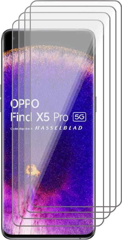 Screenprotector geschikt voor Oppo Find X5 Pro - 4x Glas Screen Protector