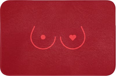 Badmat 60x40 cm - Antislip - Minimalistisch - Lijnillustratie - Rood - Badmatten voor badkamer - Badkamermat - Douchemat - Badkamer mat