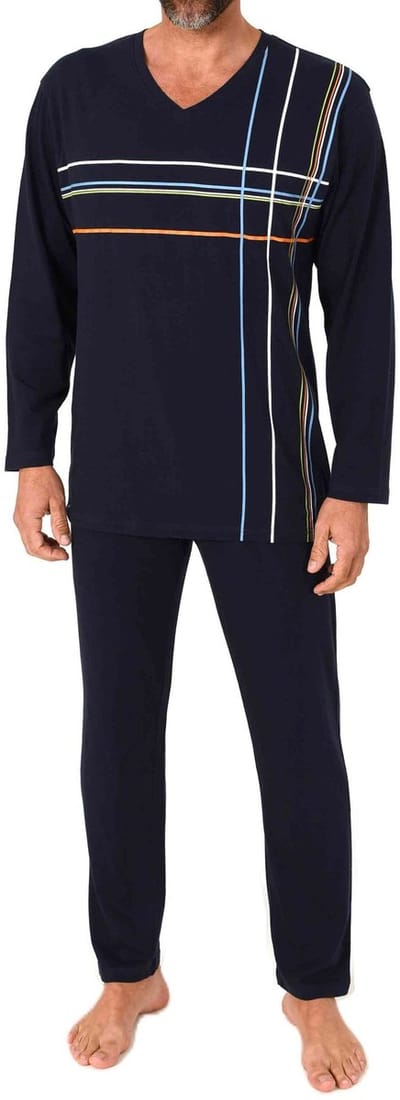 Normann herenpyjama met lange mouwen en print op de voorkant in een elegante look