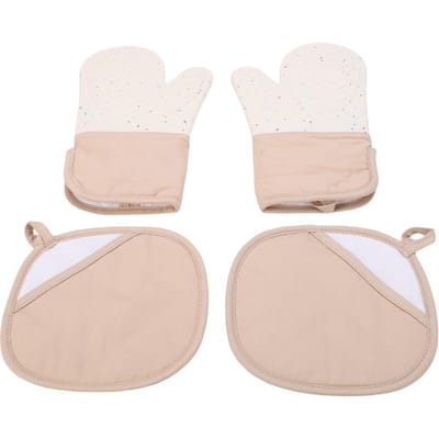 Maniques et Dessous de Plat Set 500 degrés F Silicone Cuisine Gants de Four Maniques Antidérapantes Lavables pour Cuisiner et Pâtisser white