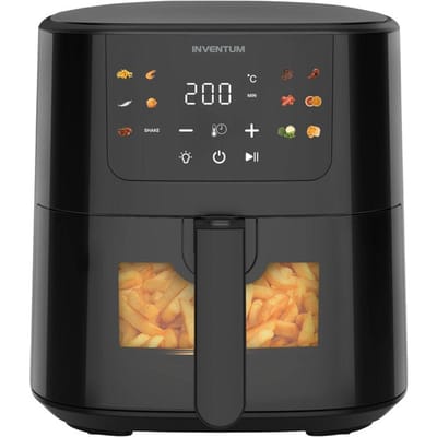 Inventum GF502HLDB Airfryer - 5L - Kijkvenster - 11 programma's - 70-200 °C - Tot 5 personen - Zwart - WK