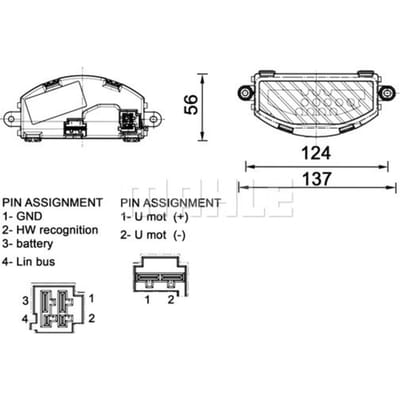 Regelaar, binnenventilator MAHLE ABR 155 000P