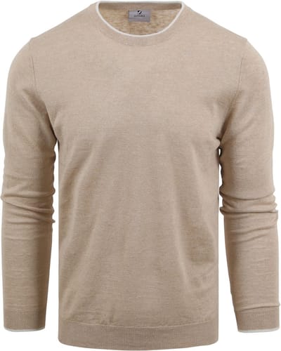 Suitable Trui O-Hals Johan Beige - Maat XL - Heren - Sweater