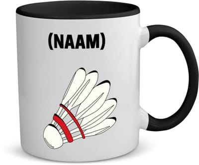 Akyol - badminton met eigen naam koffiemok - theemok - zwart - Badminton - badmintonner - sport - 350 ML inhoud