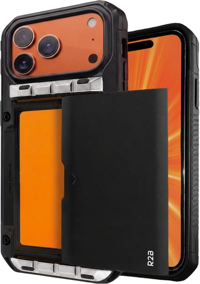 R2B Hoesje met Pasjeshouder geschikt voor iPhone 17 Pro Max - 4 Pasjes - Screenprotector - Telefoonhoesjes - Gsm Hoesje - Phone Case - Model Zeist