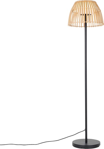 QAZQA kaiser - Landelijke LED Vloerlamp | Staande Lamp - 1 lichts - H 152 cm - Zwart - Buitenverlichting