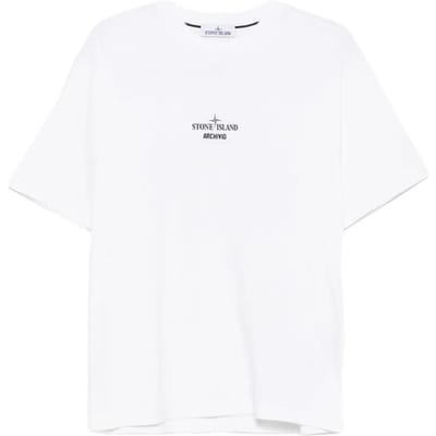 Stone Island Logo Ronde Hals Korte Mouw T-shirt Heren tops K2S152100037S0091-V0001 S white