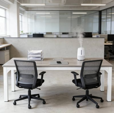 FloraGrace Bureau - Rechthoekig Computerschrijfbureau Voor 2 Personen - Industrieel Voor Kantoor En Werkkamer - Metaal Spaanplaat - 200x70x75 Cm - Taupe Wit