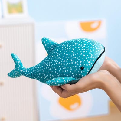 Lieve Levensachtige Mini Zeeblauw Walvis Pluche Speelgoed Katoenen Gevulde Walvis Pop Lieve Kantoor Bureau Metgezel Kinderen Spel Rekwisieten about 25cm blue