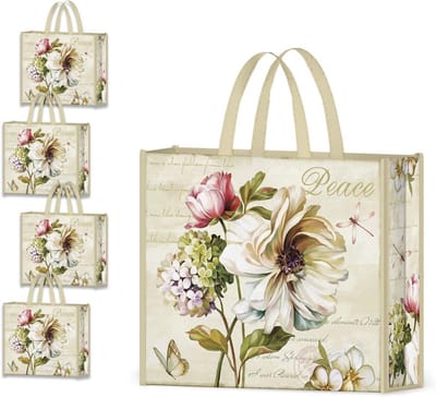 Herbruikbare Boodschappentas 45x38x13 cm - Milieuvriendelijke Draagtas met Kerst Herten Patroon