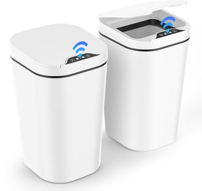 Dreamhigh® 2 pack Slimme Sensor Prullenbak - 10 Liter Automatische Sensor - 3 Openingsmodi - Stil Waterdicht Aanrakingloze Afvalbak - Voor Keuken Kantoor Woonkamer Badkamer