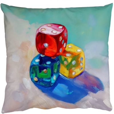 Sierkussens - Kussentjes Woonkamer - 50x50 cm - Dobbelstenen - Kleurrijk - Getallen - Stipjes
