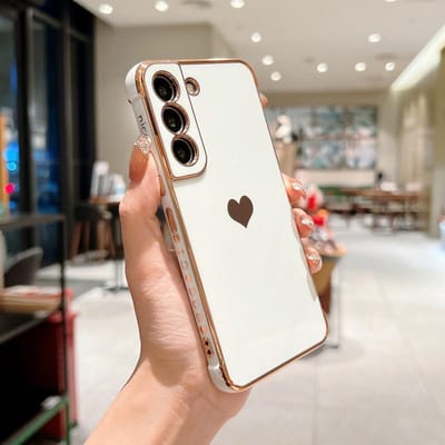 Luxe Plating Hoesje Voor Samsung Galaxy S24 S22 S23 S25 Ultra S23 FE A16 A53 A55 A54 A35 A15 Liefde Hart Zijpatroon Telefoonhoes For Samsung S24 FE