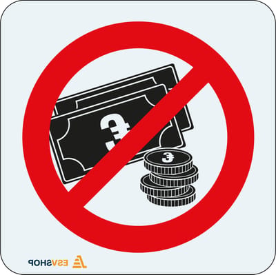 Raamsticker niet met contant geld betalen 150 x 150 mm