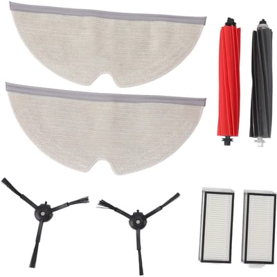 2 Stuks Vervangingsonderdelen voor Roborock Q8 Max Stofzuiger Hoofdborstels Zijborstels Filters Mop gray